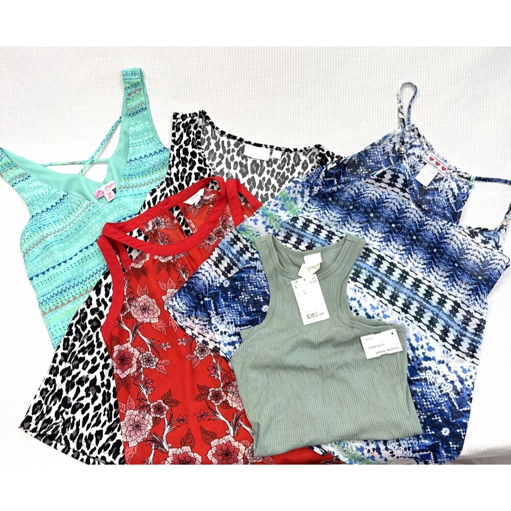 Lot of 5 Ladies Tank Tops - Sleeveless - Candies, H&M, Belle, Trixxi - XS
